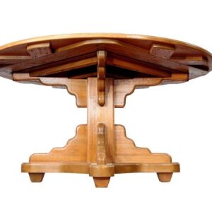 72″ Round Wooden Pedestal Table, USA Made