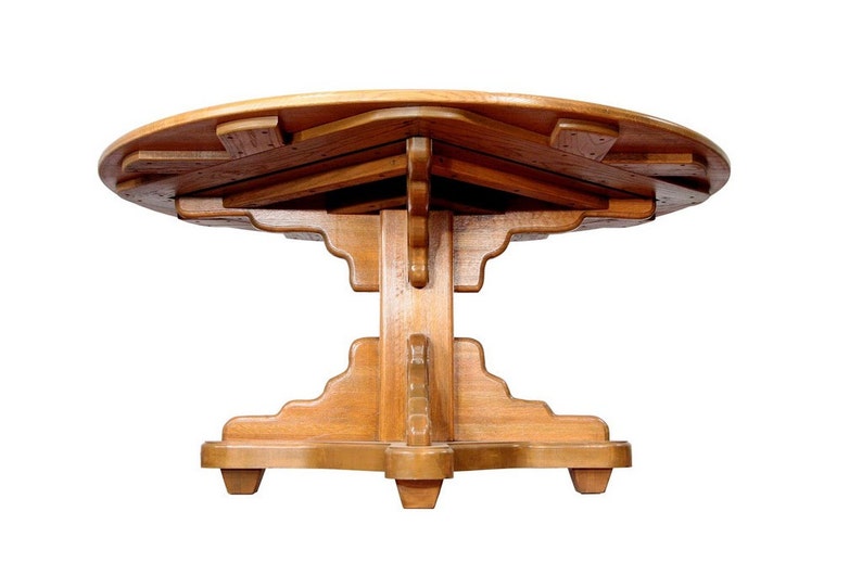 72" Round Wooden Pedestal Table, USA Made