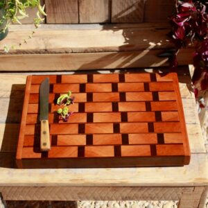 End Grain Butcher Block, Black Walnut Cherry Sycamore, Handmade Cutting Board