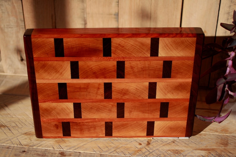 Handmade End Grain Butcher Block, Walnut Cherry Mahogany