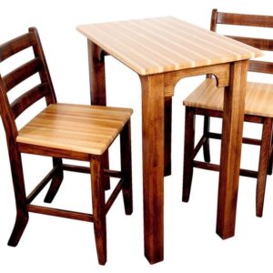 Solid White Oak High Table and Chair Set – Hand Laid, Made in USA